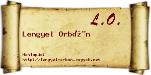 Lengyel Orbán névjegykártya